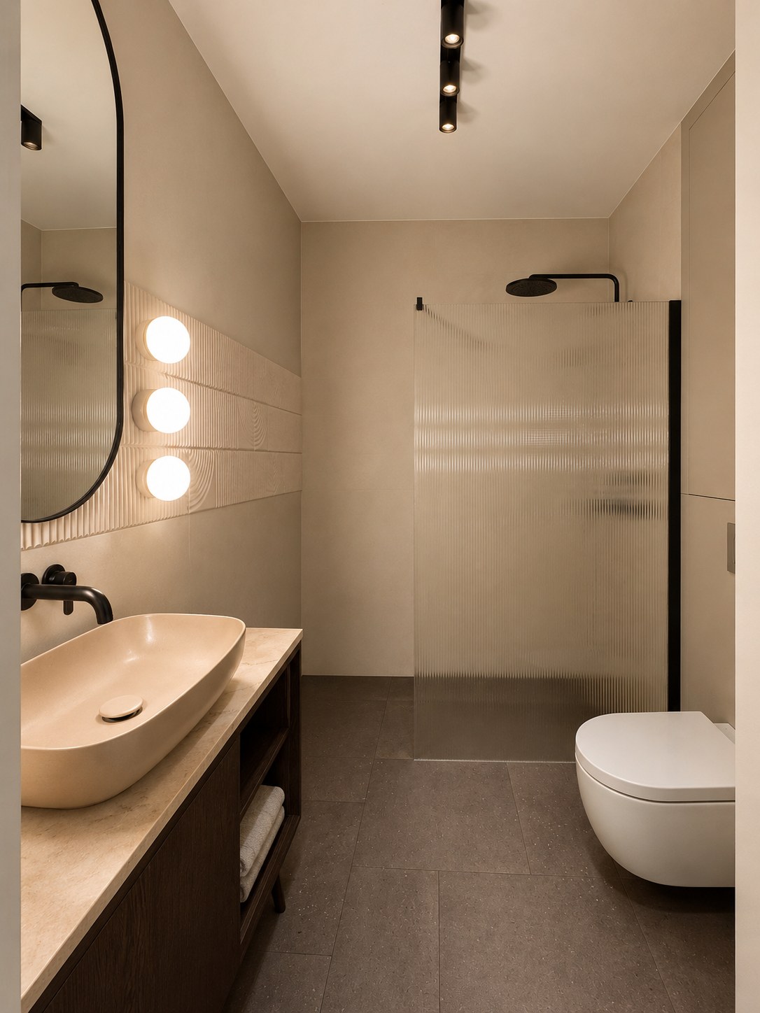Apartament w Porcie Praskim — łazienka z prysznicem