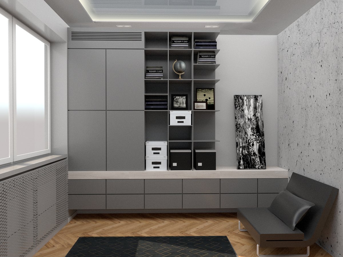 Apartament na Targówku — zabudowa w pokoju