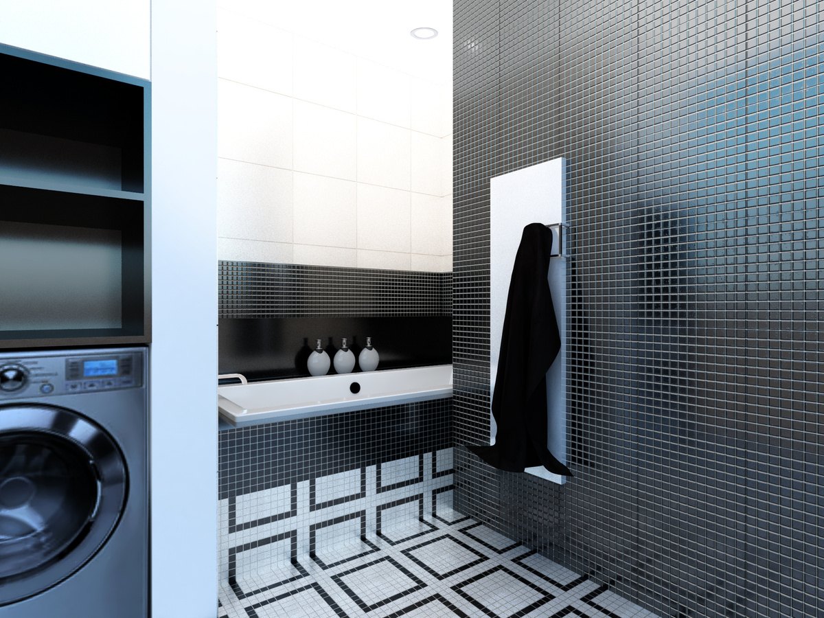 Apartament na Targówku — łazienka graficzna