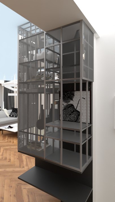 Apartament na Targówku — szklana witryna